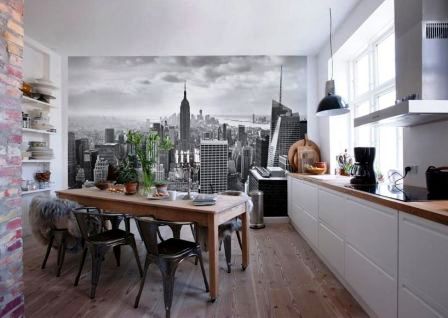 Современные обои для кухни это фотообои